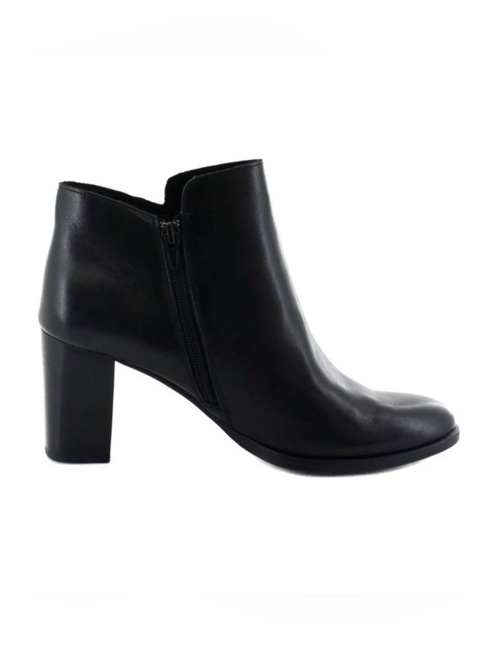 Born Ellaria Black Leather Block Heel Side Zip Ankle Boots Booties -Sz 9.5, NWOB